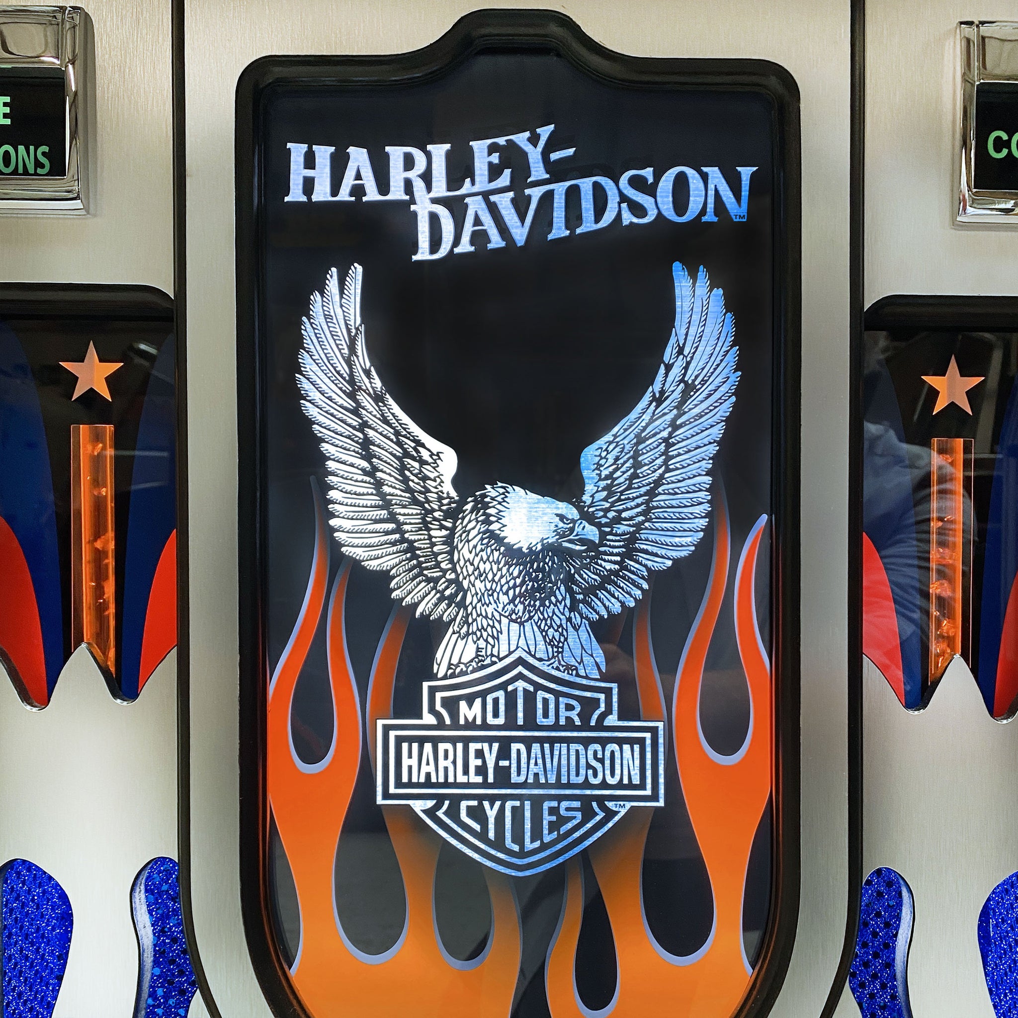 Rock-Ola Harley Davidson Flames CD Jukebox  in Aluminium with Bluetooth