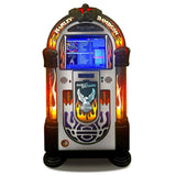 Rock-Ola Harley Davidson Flames Music Center Jukebox in Aluminium with Bluetooth