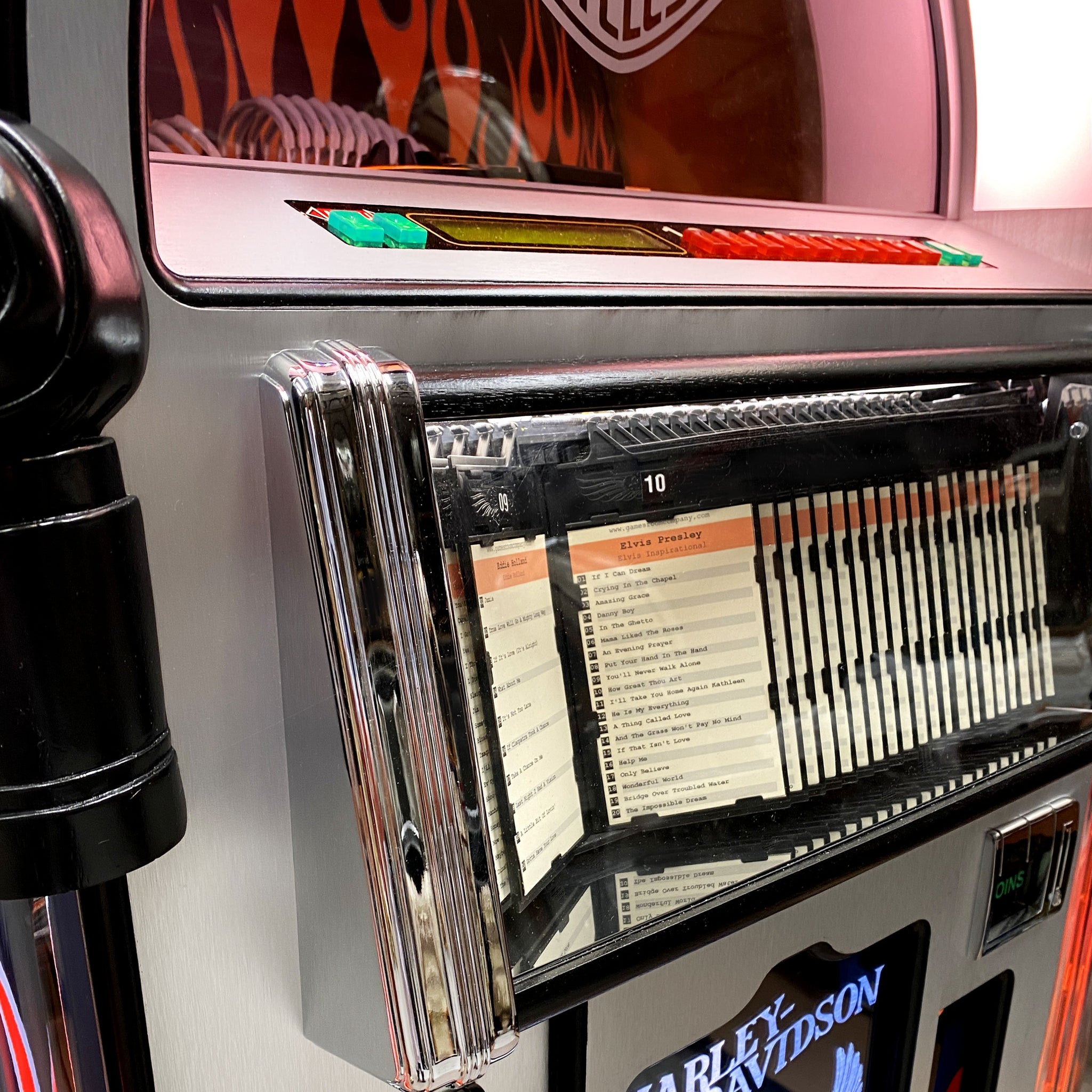 Rock-Ola Harley Davidson Flames CD Jukebox  in Aluminium with Bluetooth