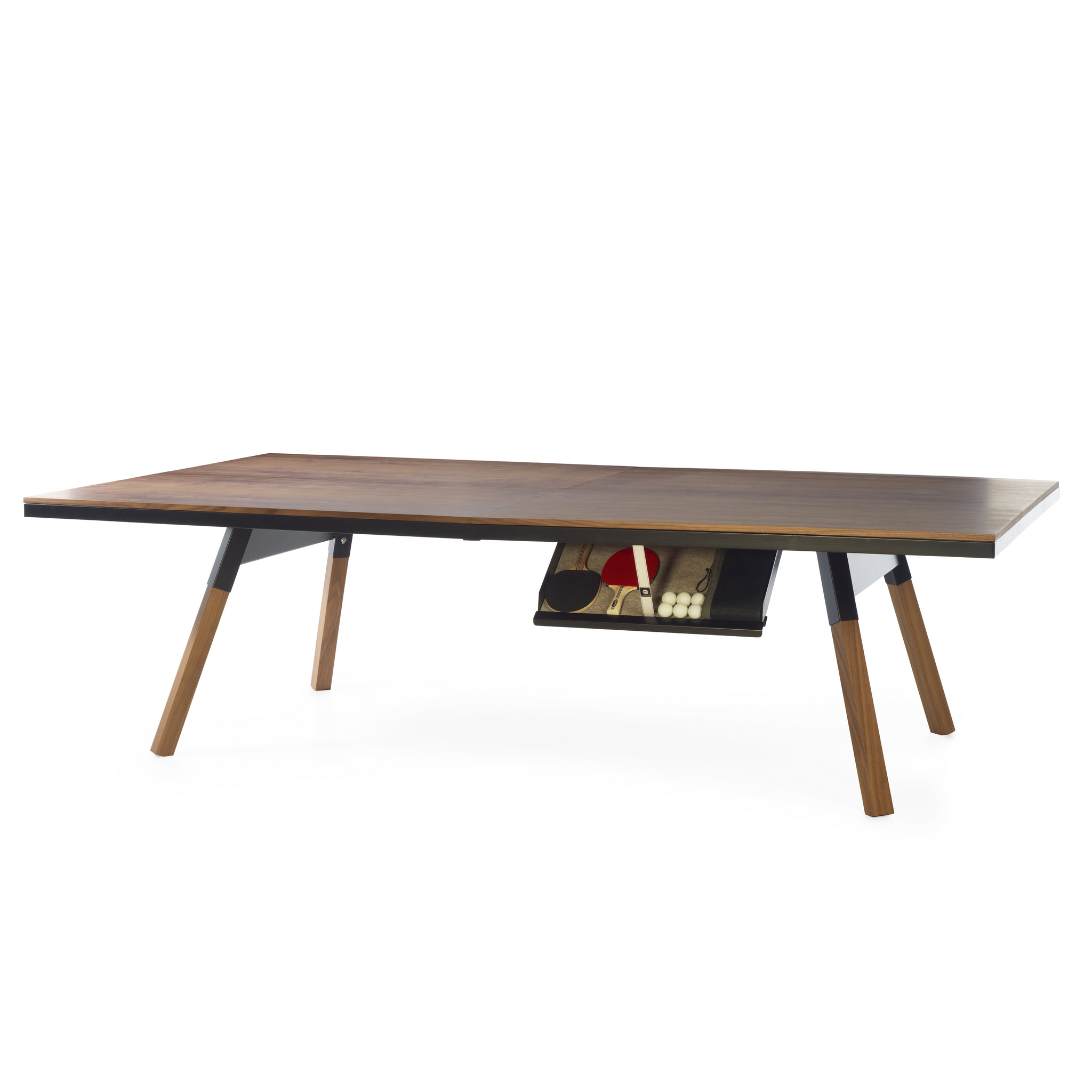 You and Me Tournament Size Table Tennis in Walnut & Black