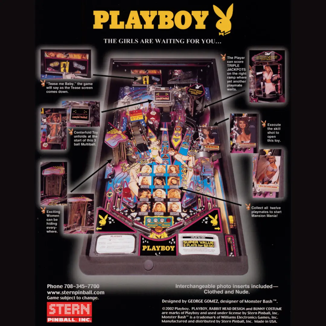 Stern Playboy Pinball Machine (2002) – Restored Classic Playboy Pinball ...