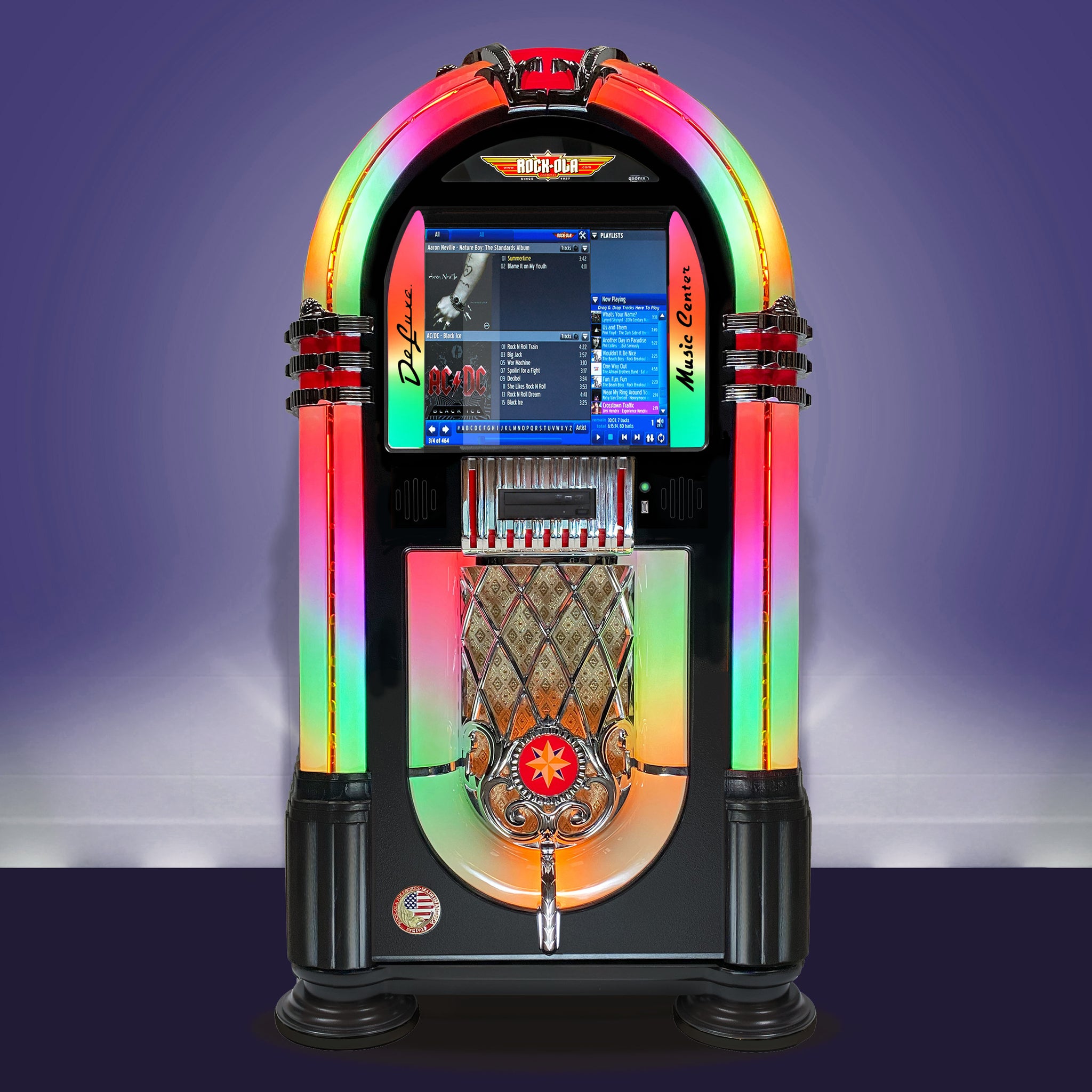 Rock-Ola Bubbler Digital Music Center Jukebox in Black with Bluetooth
