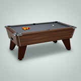 Pool table with balls on a white background