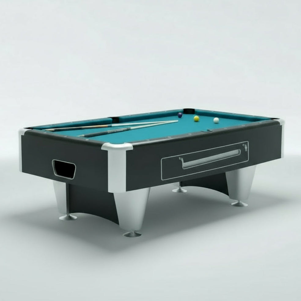 Proline II english pool table with green felt surface on a white background