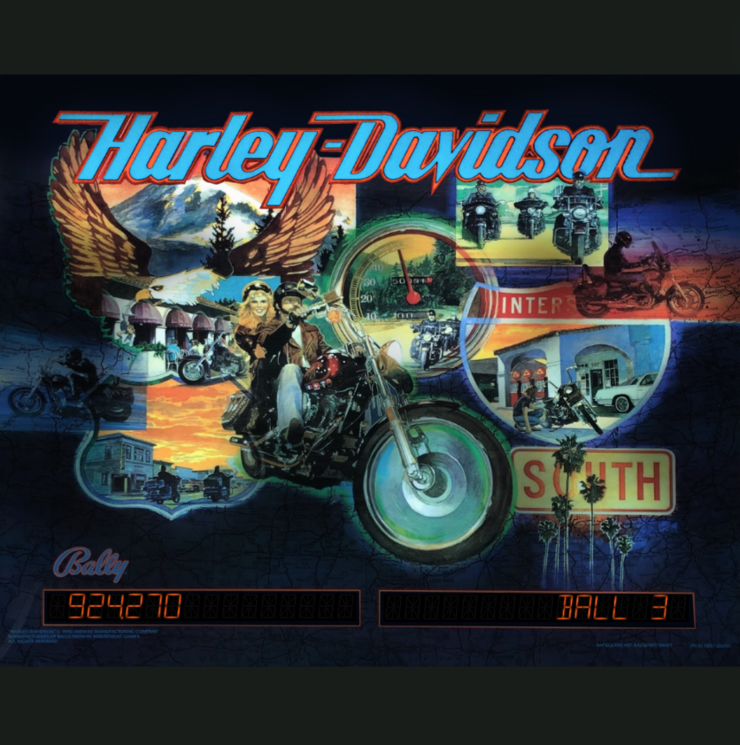 1991 Harley-Davidson Pinball Machine by Bally Midway