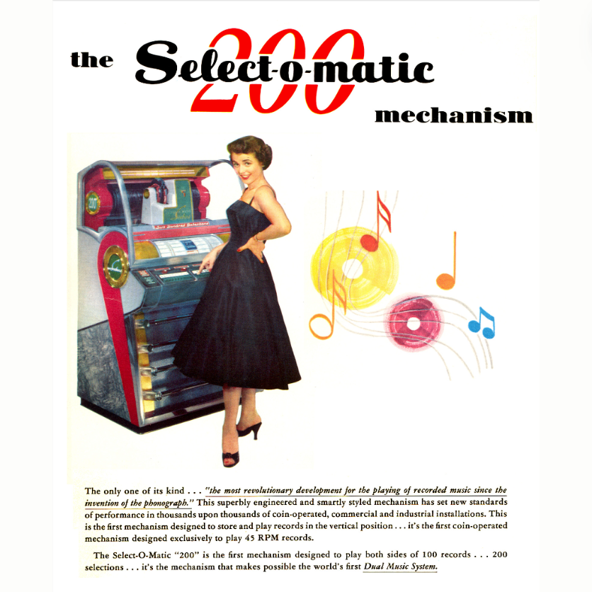 Original 1955 Seeburg V-200 Vinyl Jukebox