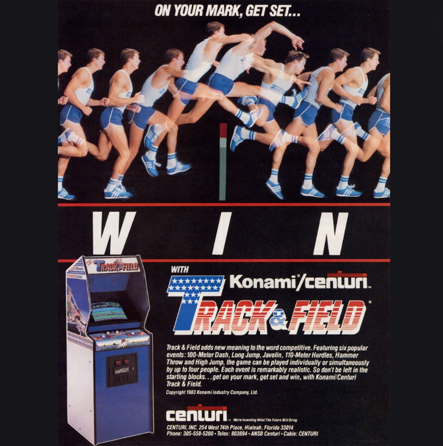 1983 Track & Field Arcade Game by Konami