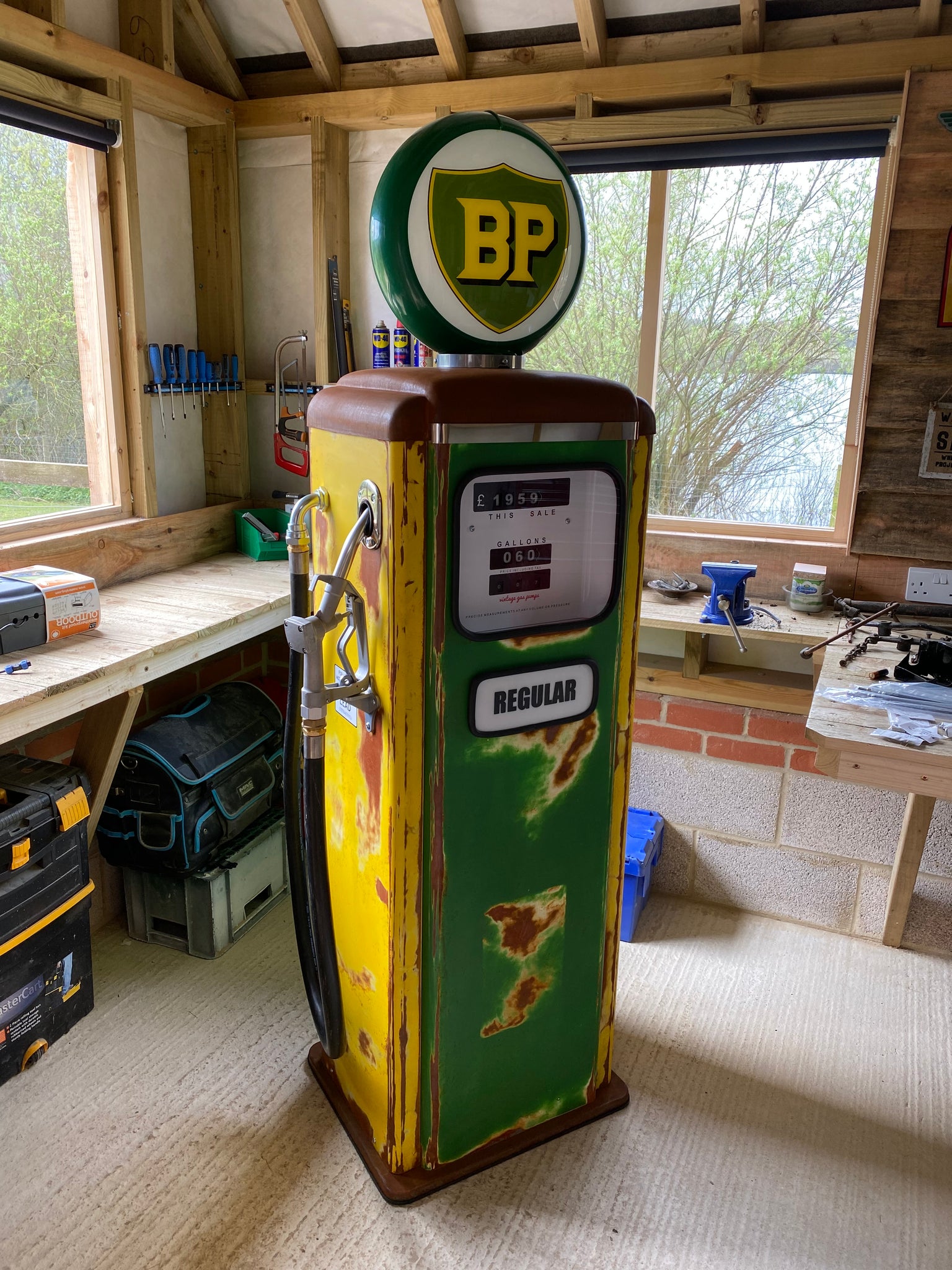 Replica Gas Pump with tool drawers