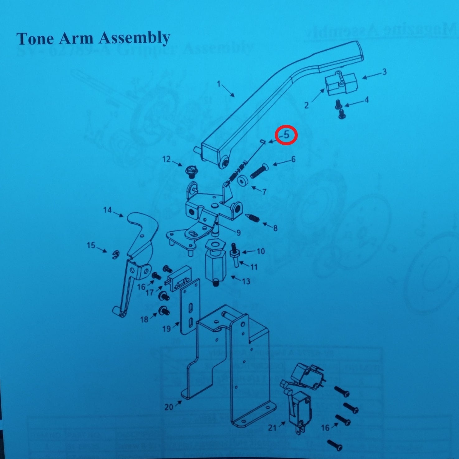 Tone Arm Spring - Vinyl