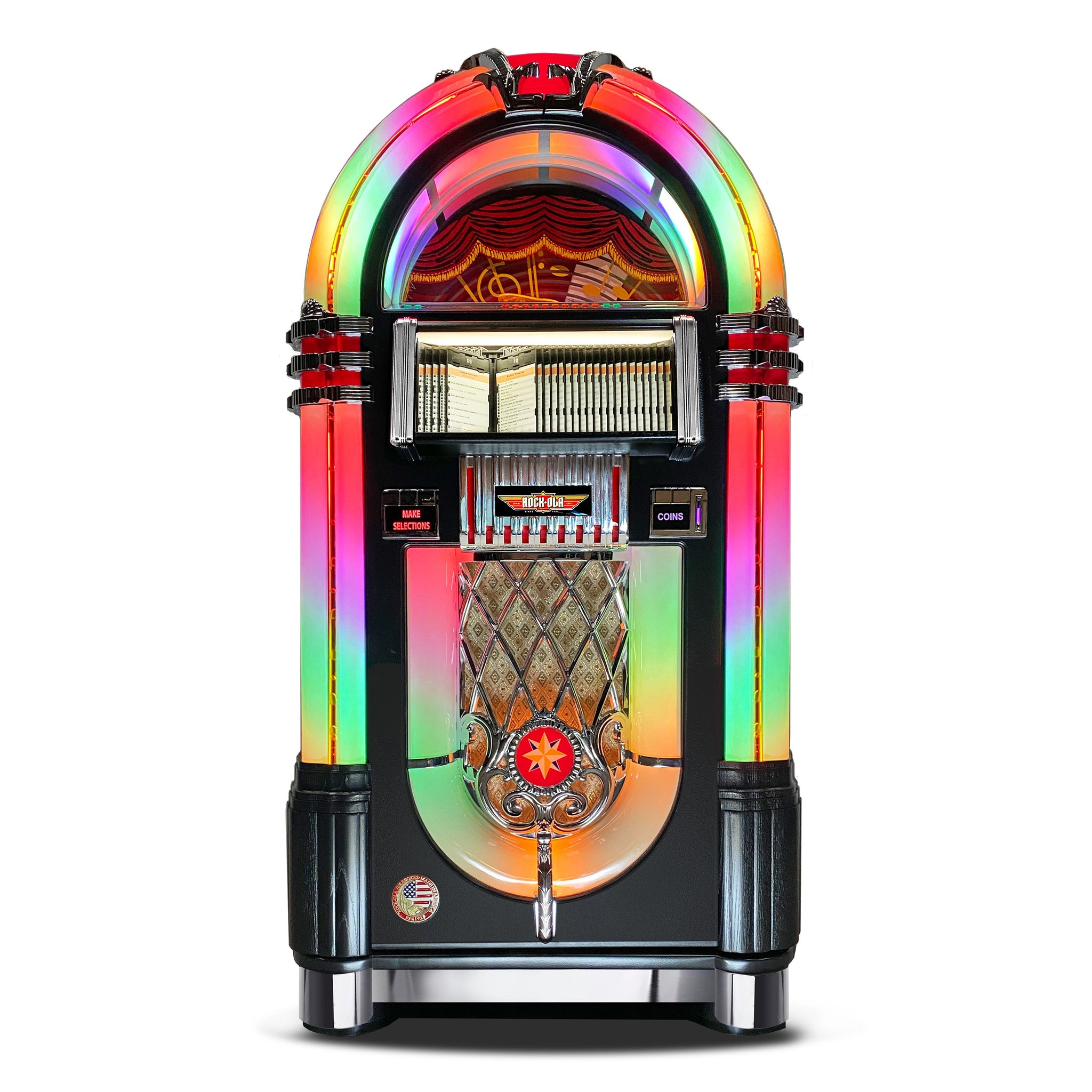 Rock-Ola Bubbler CD Jukebox in Black with Bluetooth