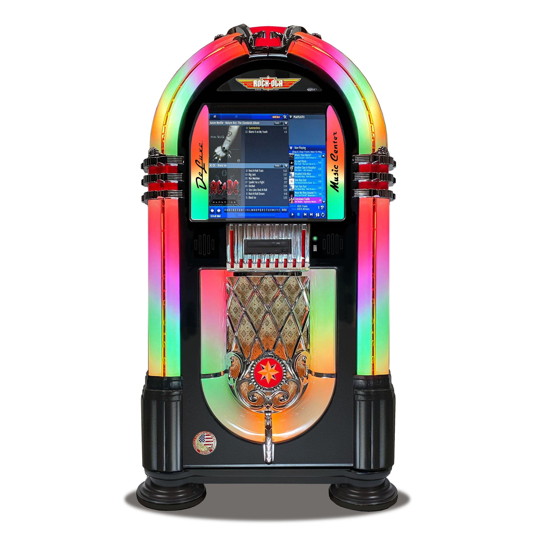 Rock-Ola Bubbler Digital Music Center Jukebox in Gloss Black with Bluetooth