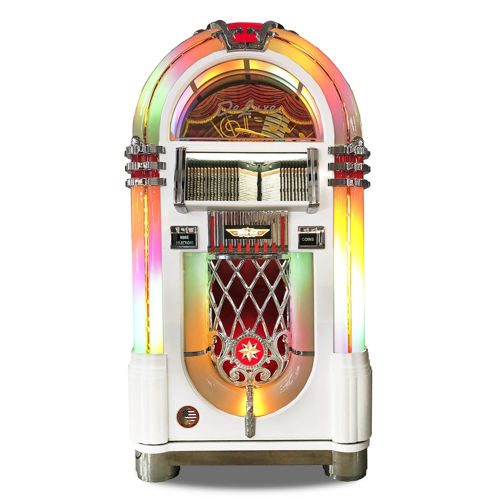 Rock-Ola Bubbler CD Jukebox in Gloss White with Bluetooth