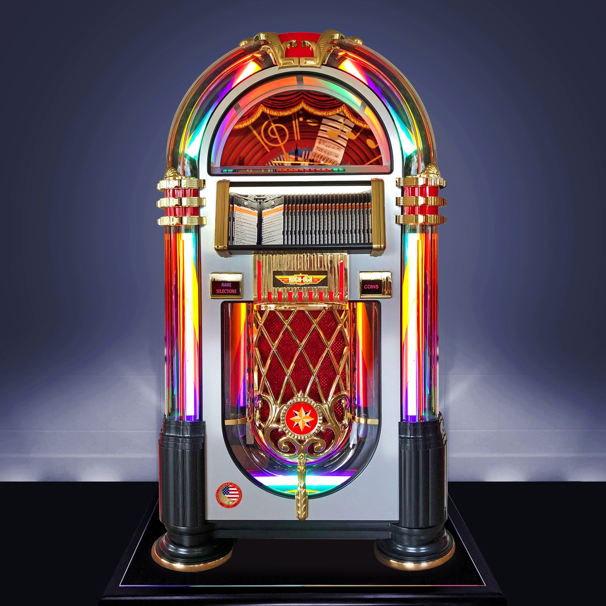 Rock-Ola Bubbler CD Jukebox Crystal Edition with Bluetooth