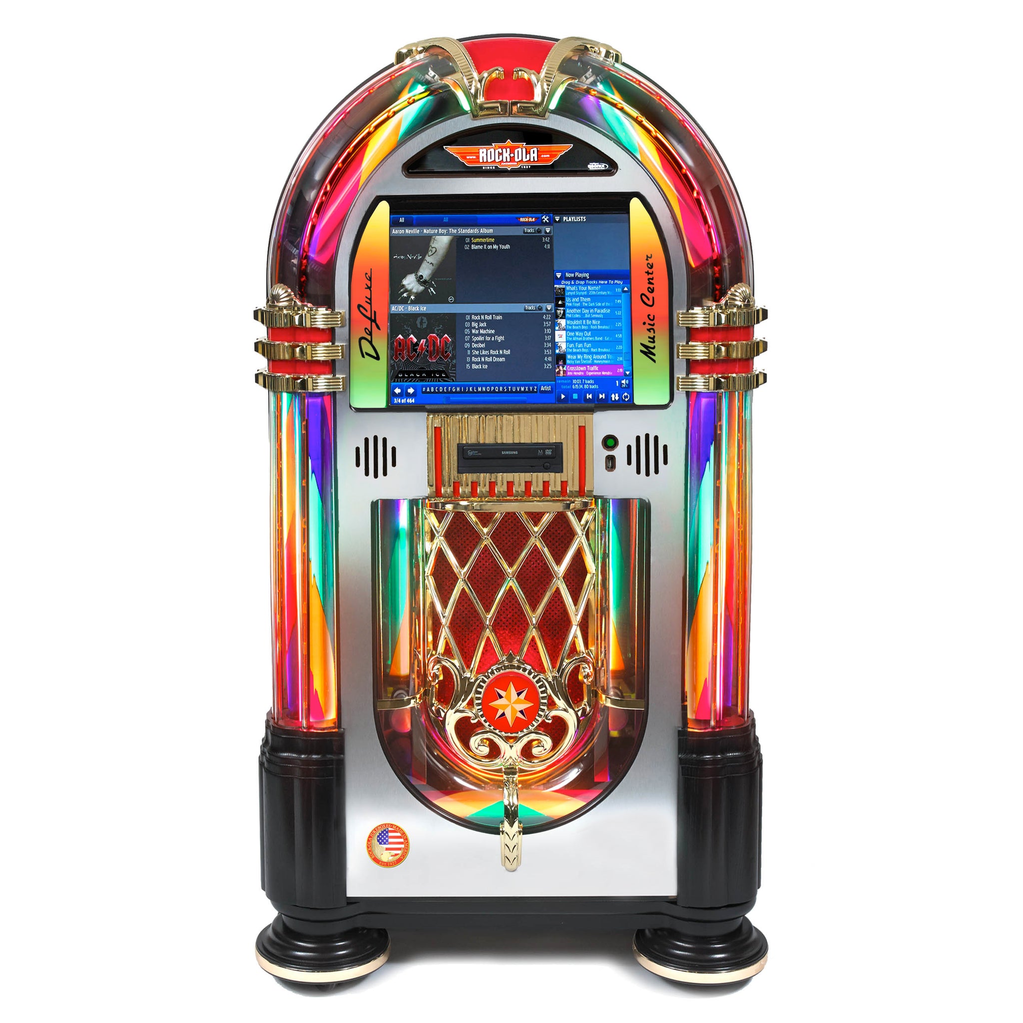 Rock-Ola Bubbler Digital Music Center Jukebox Crystal Edition with Bluetooth