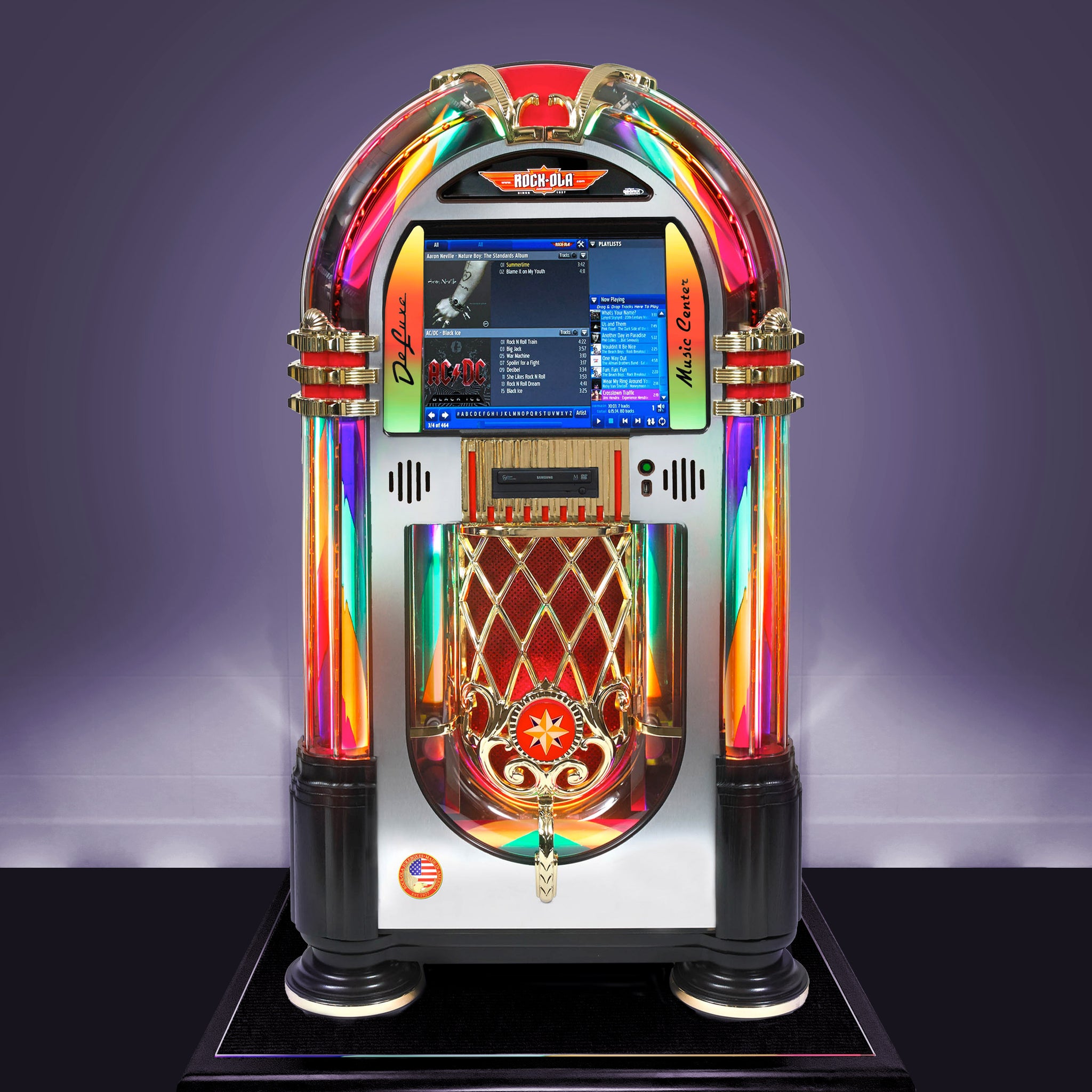 Rock-Ola Bubbler Digital Music Center Jukebox Crystal Edition with Bluetooth