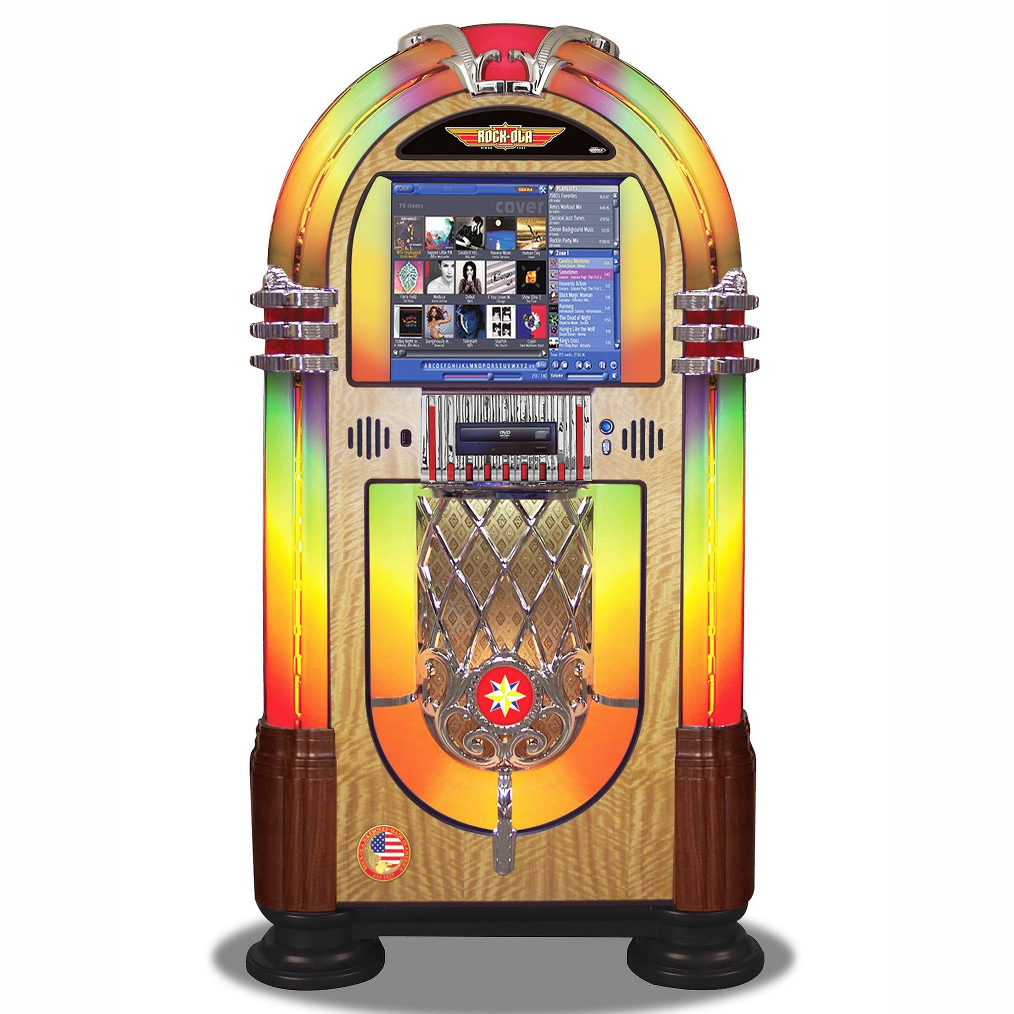 Rock-Ola Digital Music Center Jukebox in Walnut with Bluetooth