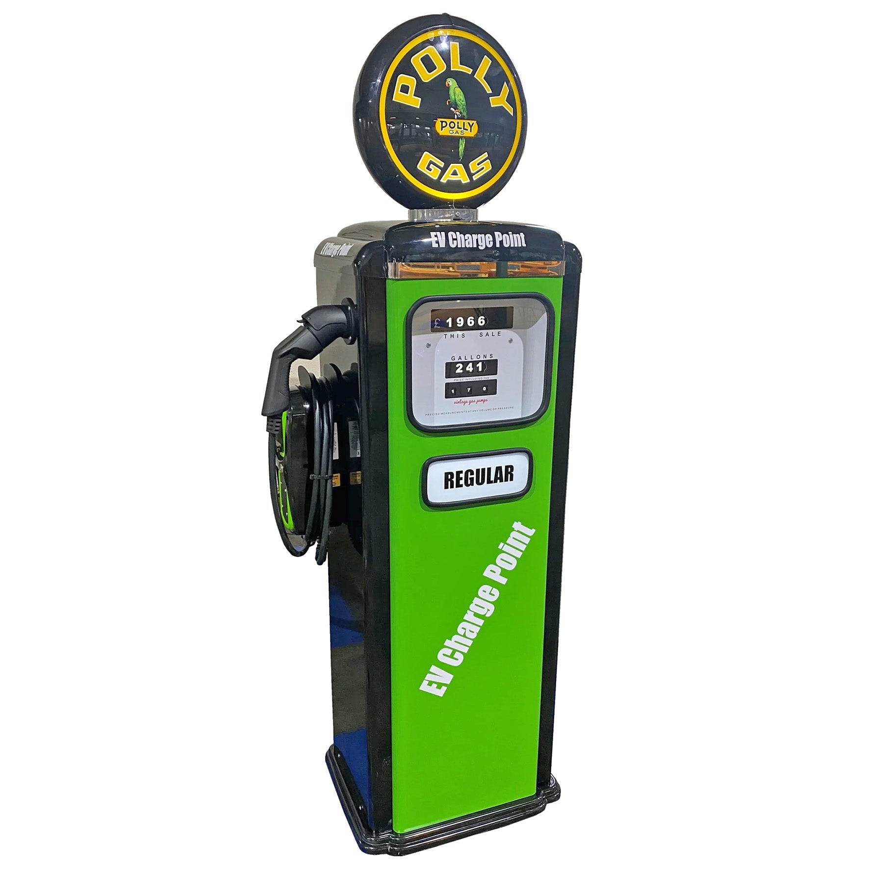 Replica Gas Pump with Electric Vehicle Charger