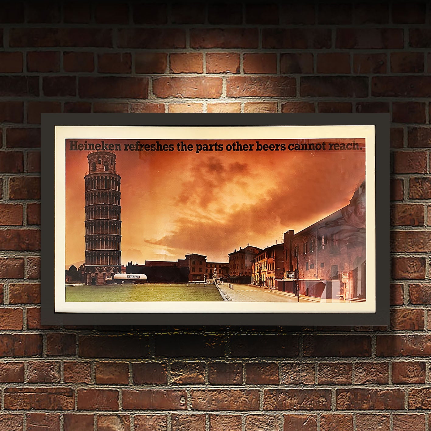 1983 Original Heineken Advertising Poster - Framed