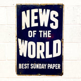 News of the World Vintage metal Wall Sign