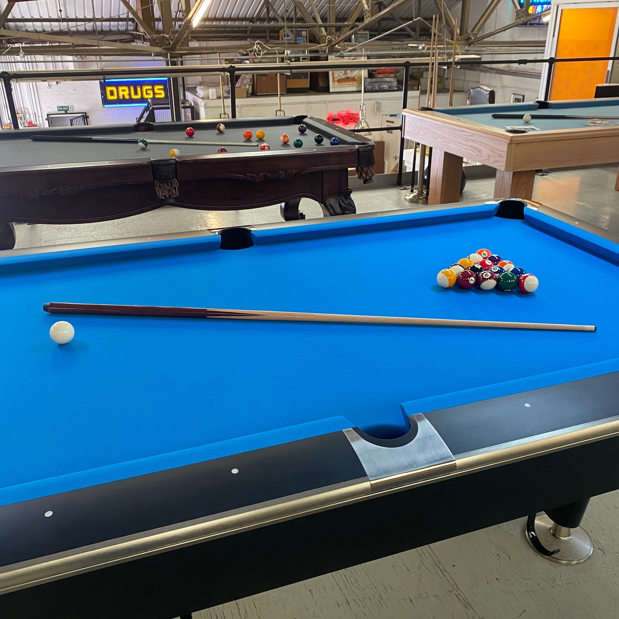 Proline 8ft American Pool Table Black Deluxe