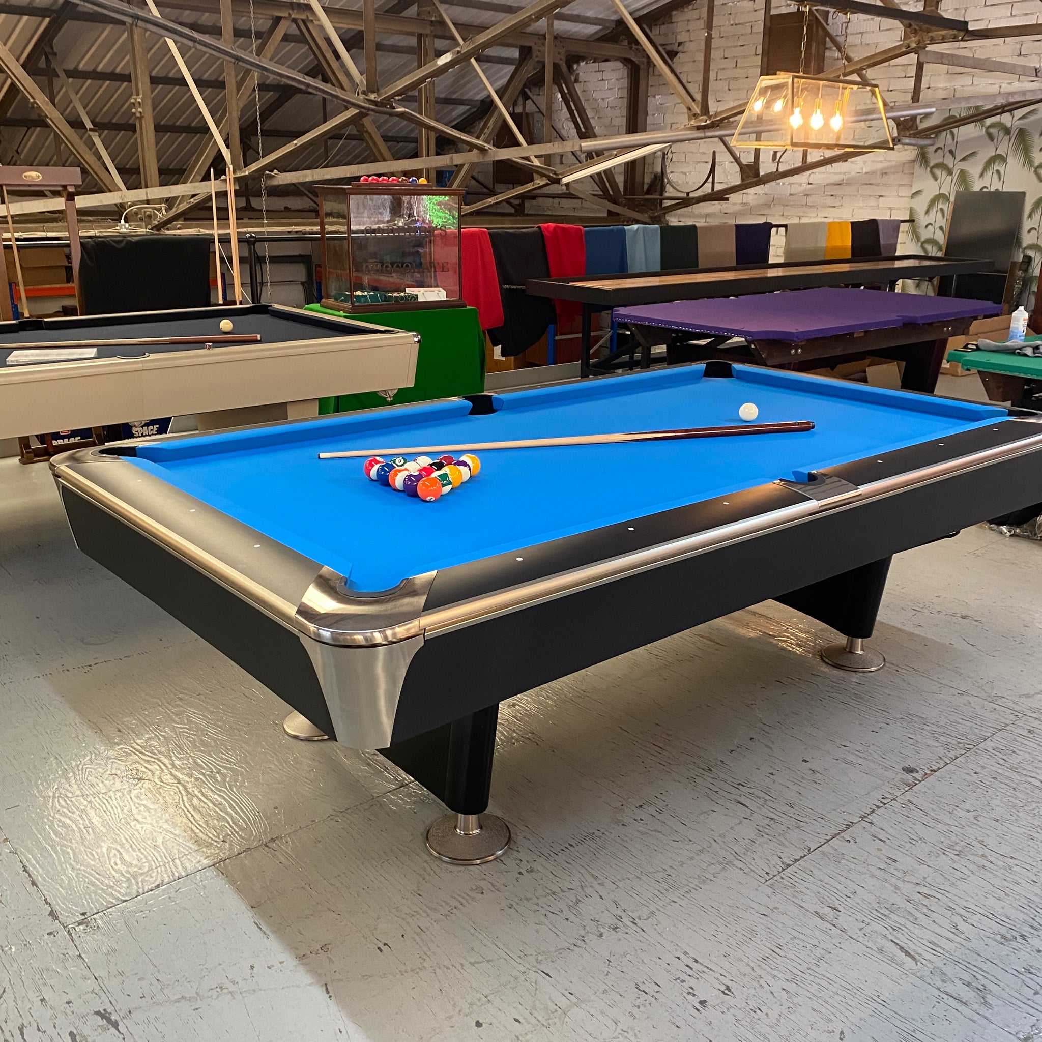 Proline 8ft American Pool Table Black Deluxe