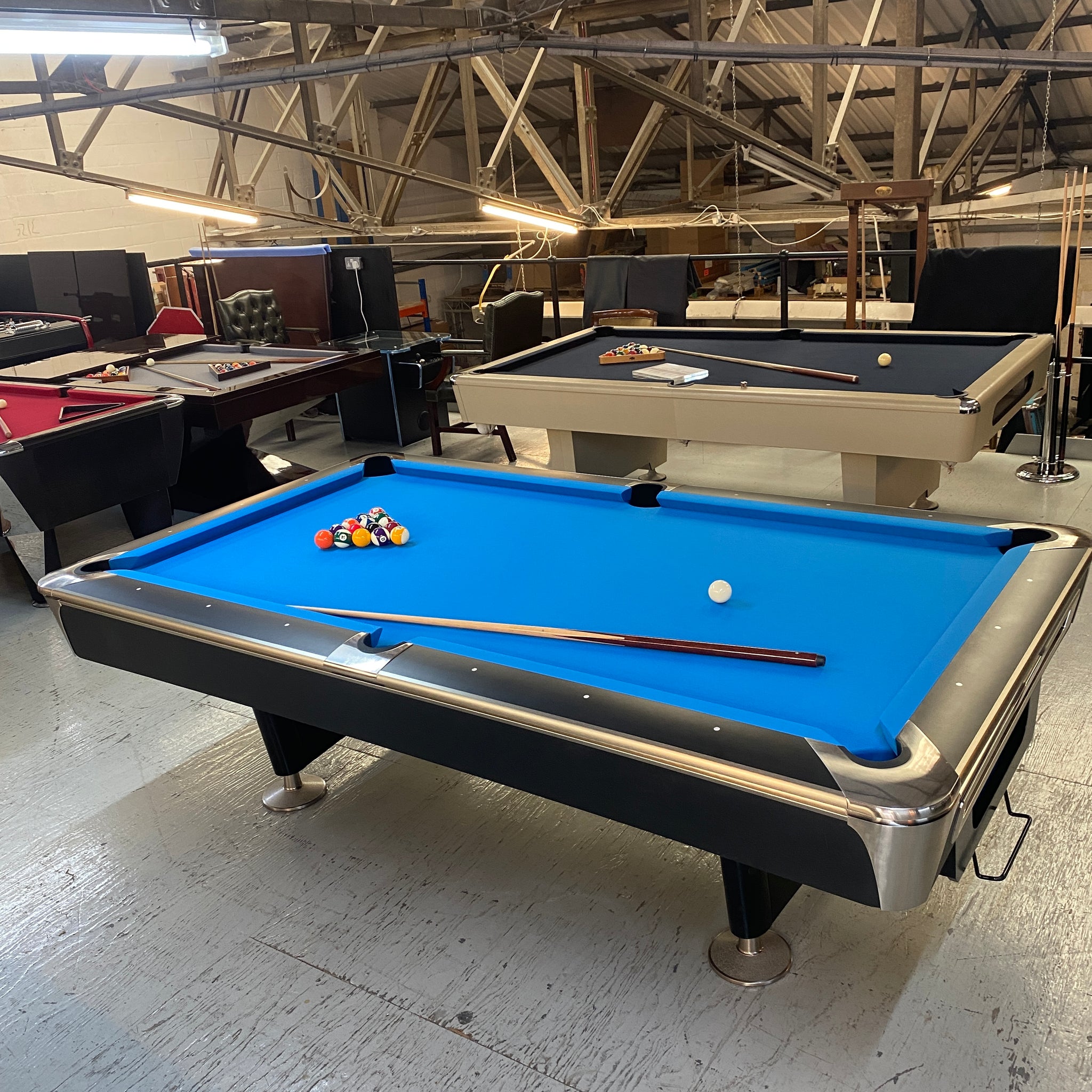 Proline 8ft American Pool Table Black Deluxe