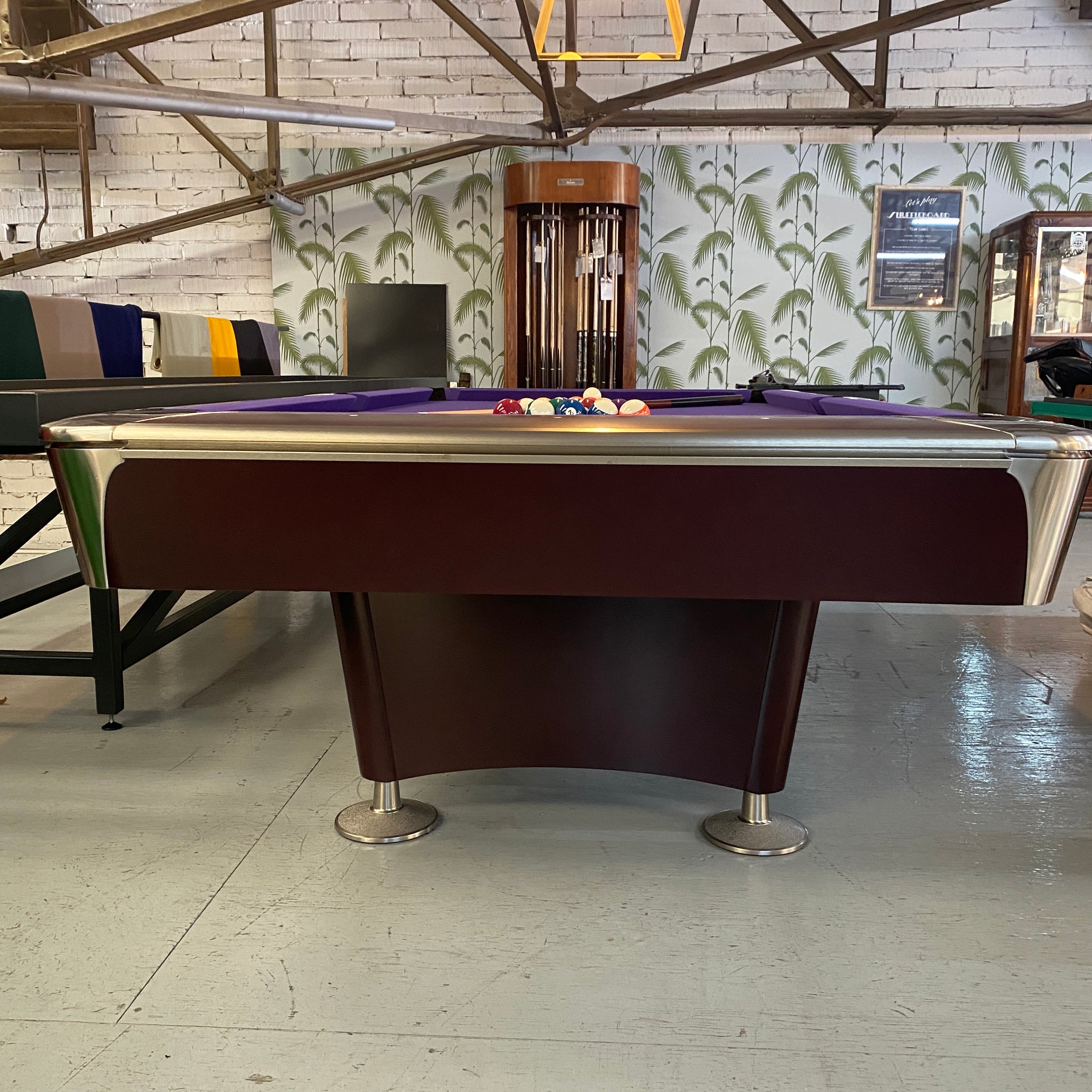 Proline 8ft American Pool Table Mahogany Deluxe