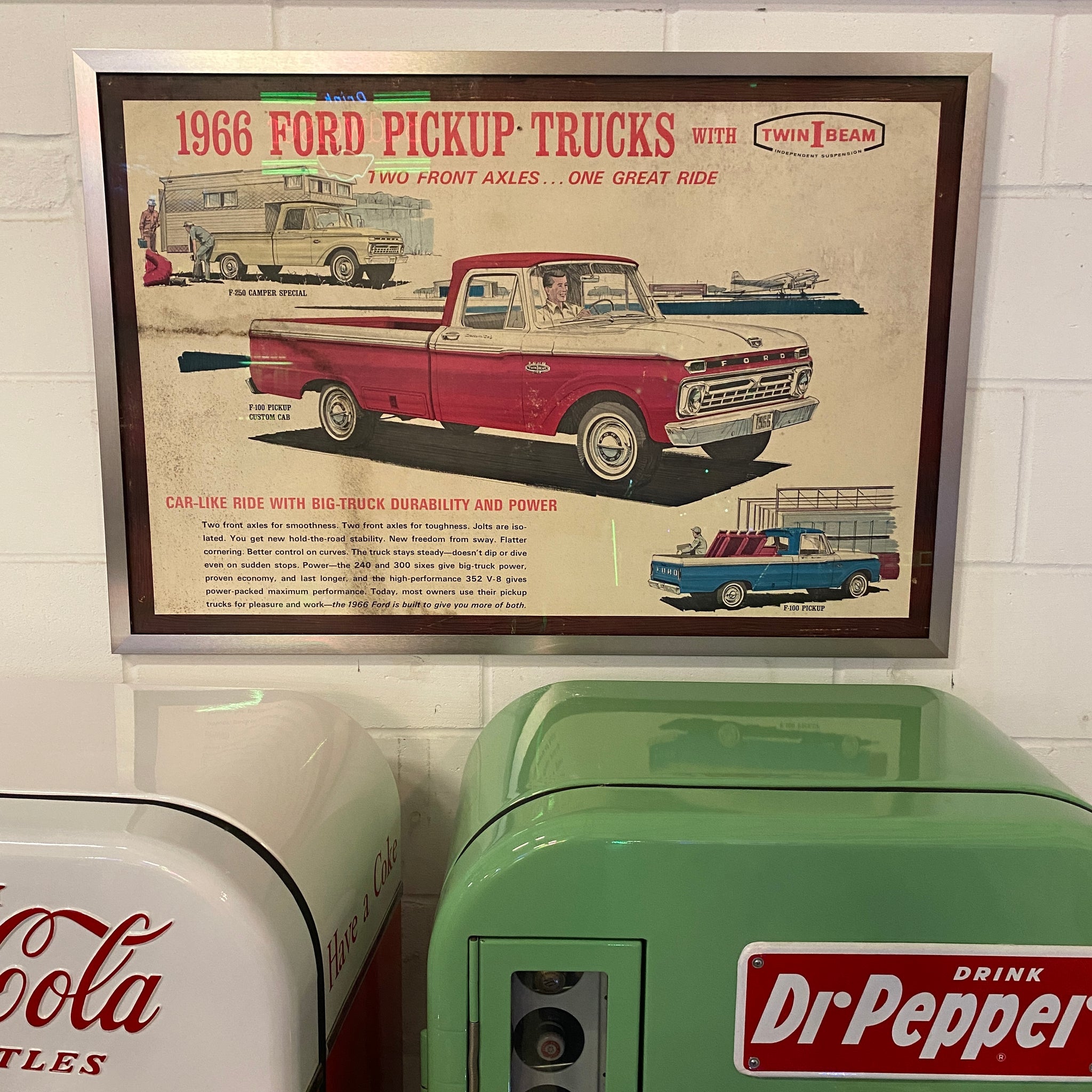 Rare 1966 Ford Pick Up Truck Original Poster in a High Quality Frame