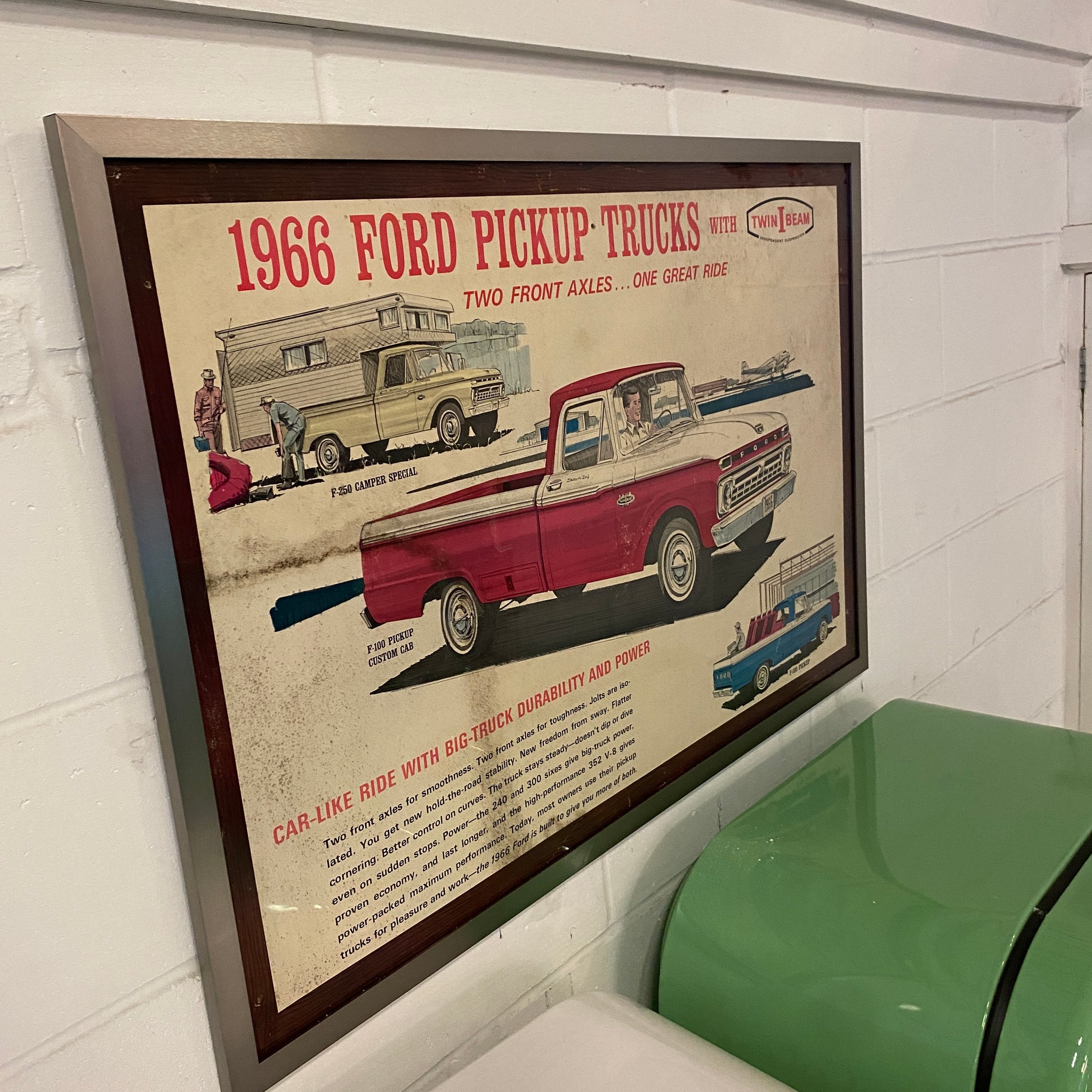 Rare 1966 Ford Pick Up Truck Original Poster in a High Quality Frame