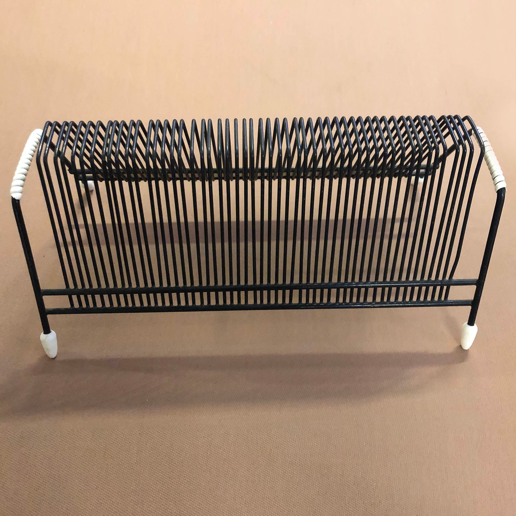 Vintage wire framed record rack