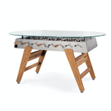 RS3 Wood Dining Oval Foosball Table in Stainless Steel
