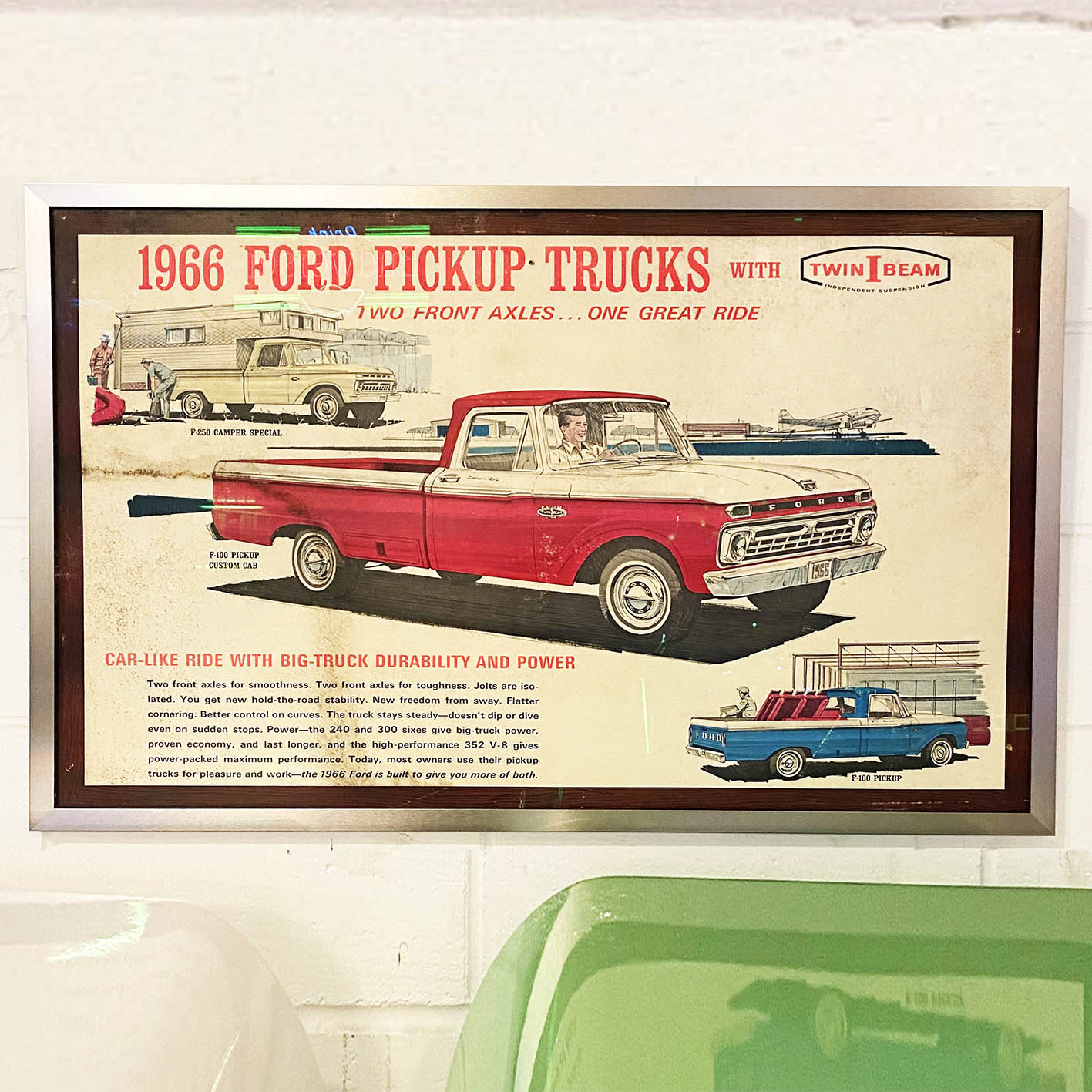 Rare 1966 Ford Pick Up Truck Original Poster in a High Quality Frame