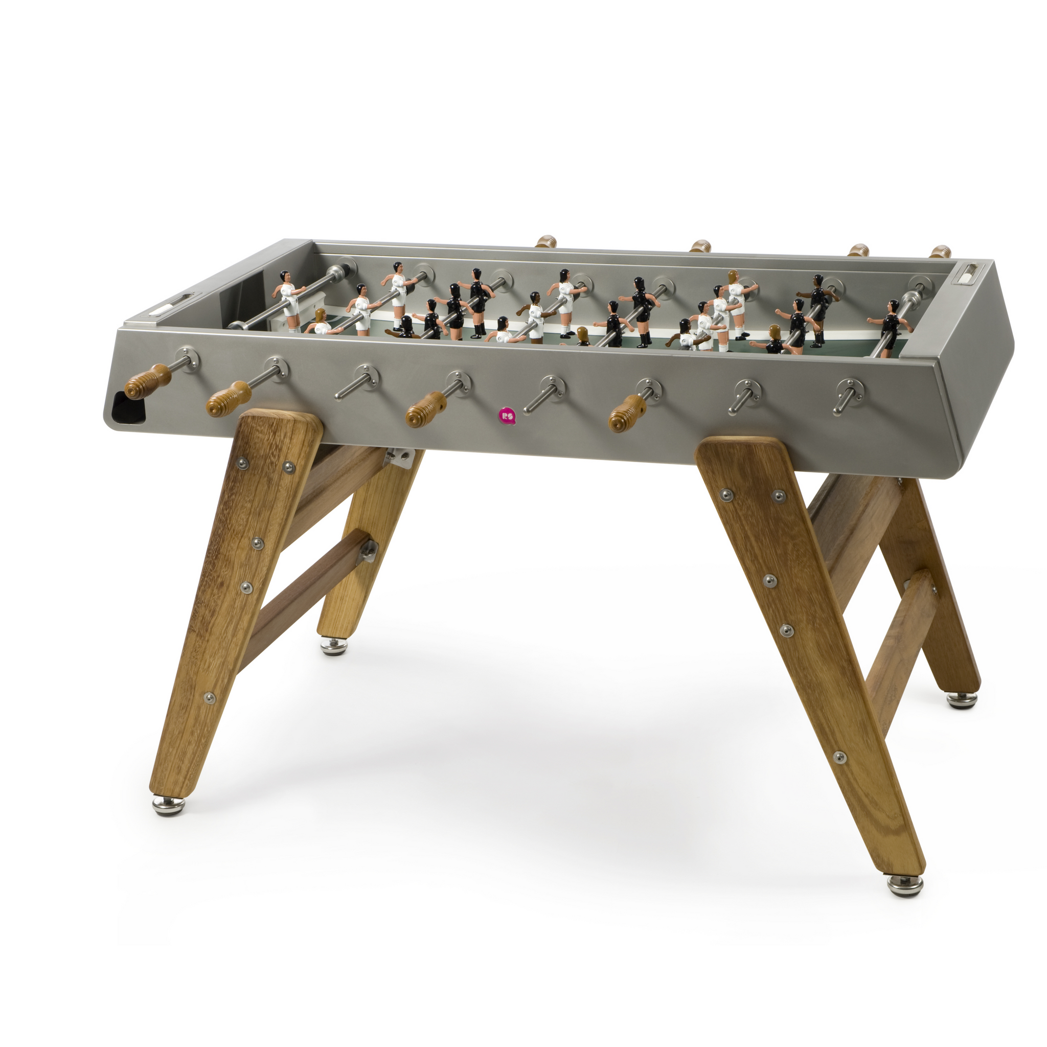 RS3 Wood Foosball Table in Stainless Steel