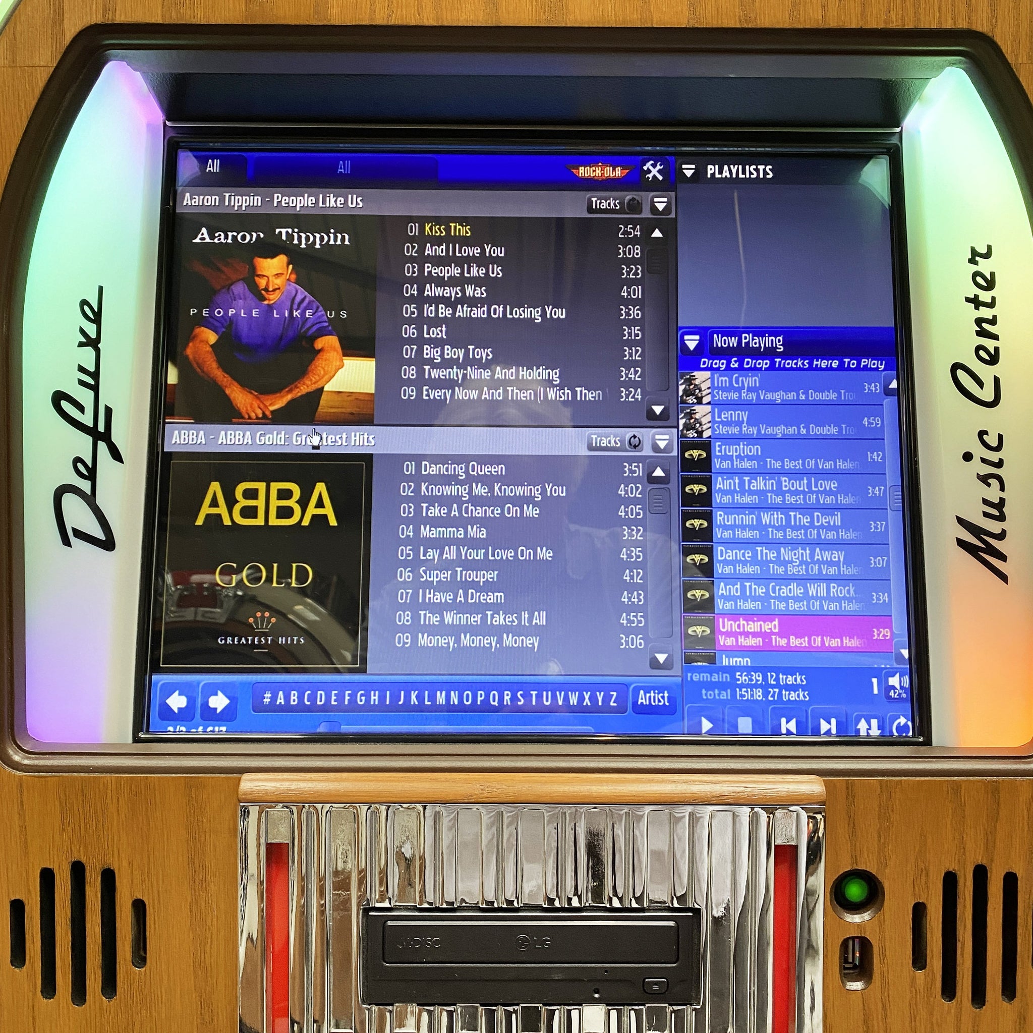 Rock-Ola Digital Music Center Jukebox in Light Oak with Bluetooth