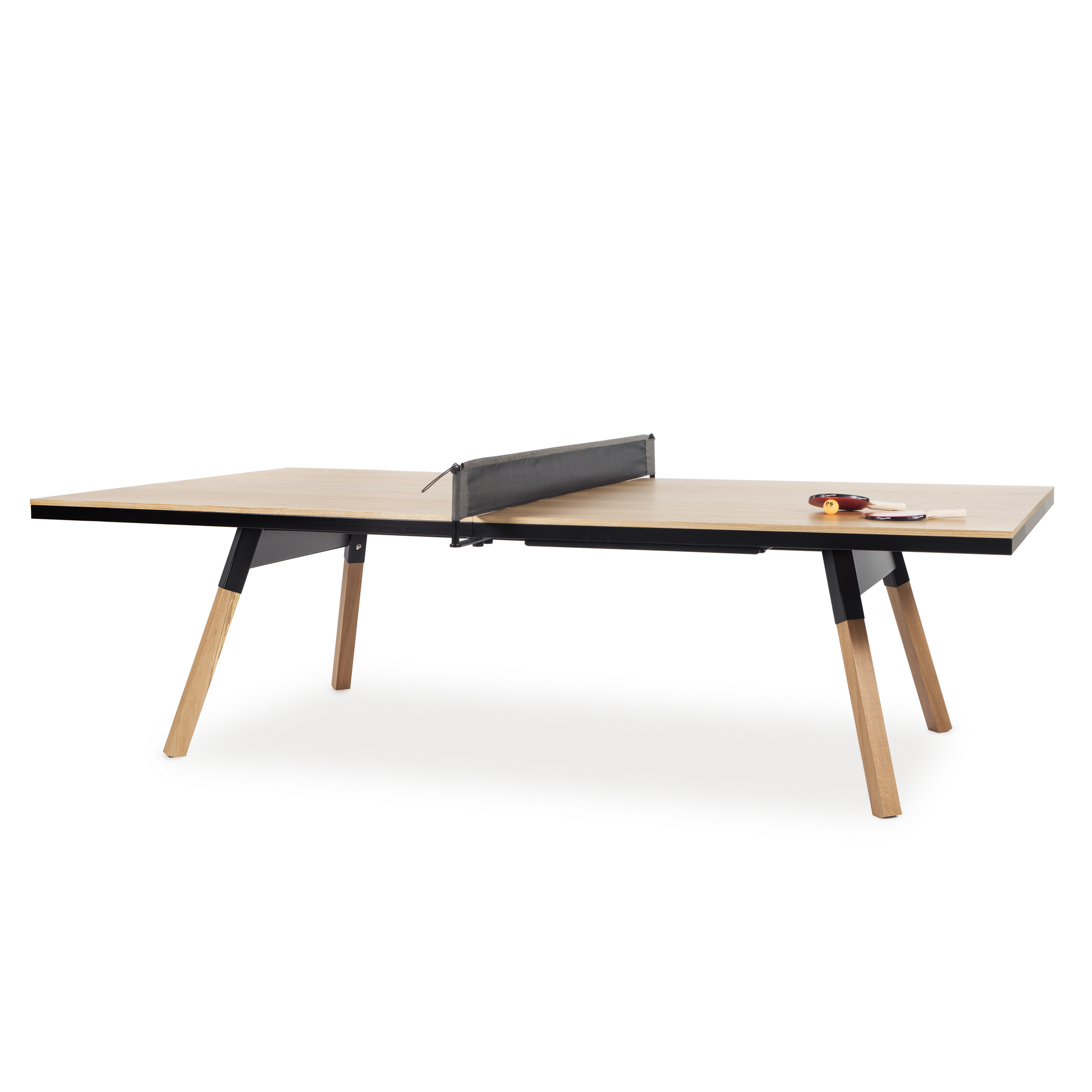You and Me Tournament Size Table Tennis in Oak & Black