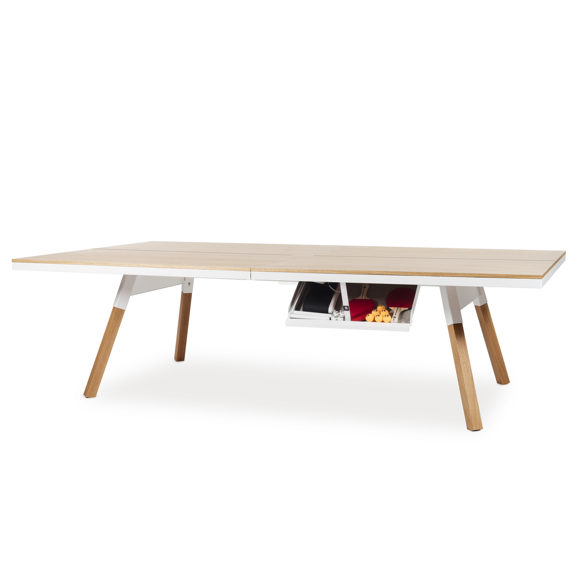 You and Me Tournament Size Table Tennis in Oak & White