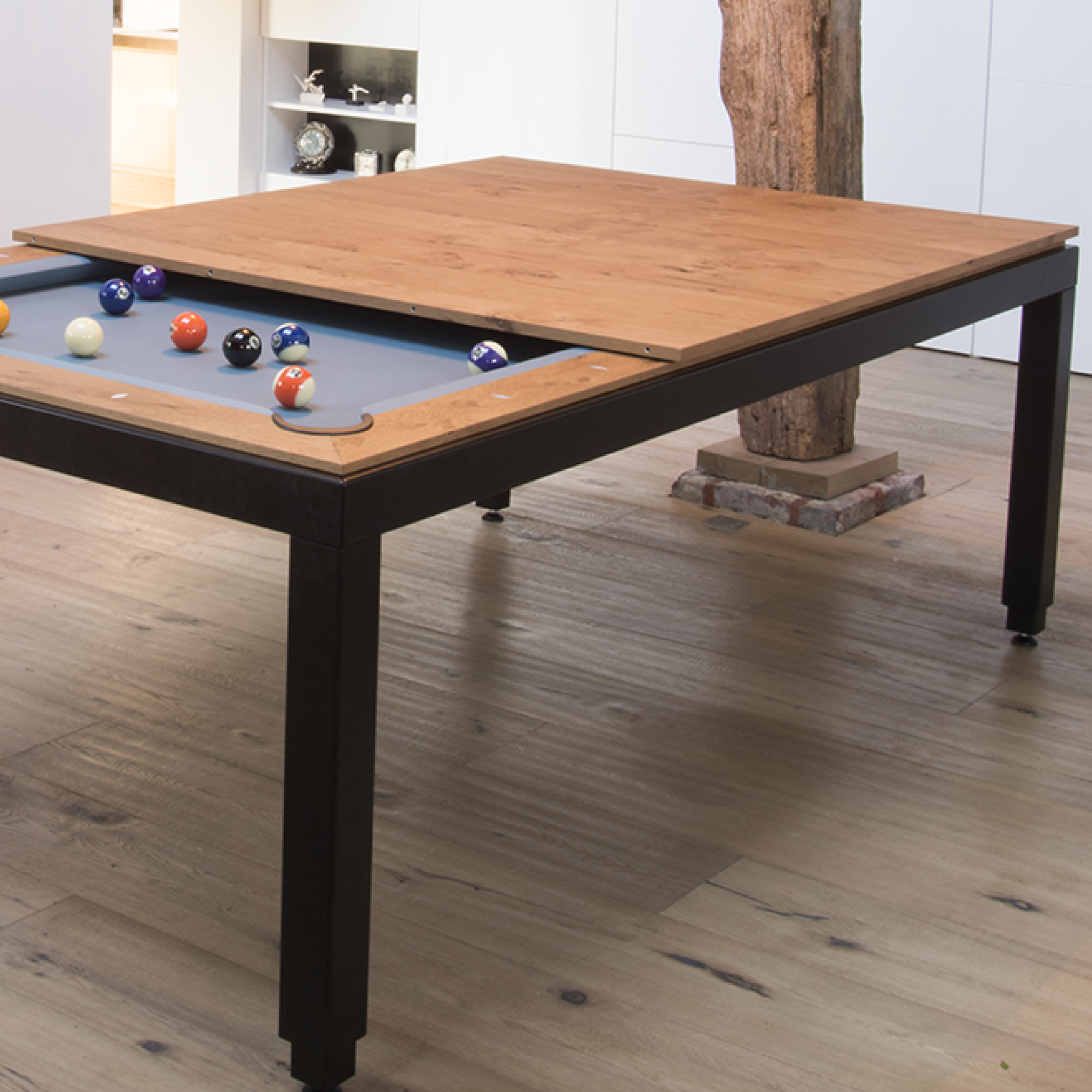 Aramith Fusion Pool Dining Table in Vintage Wood