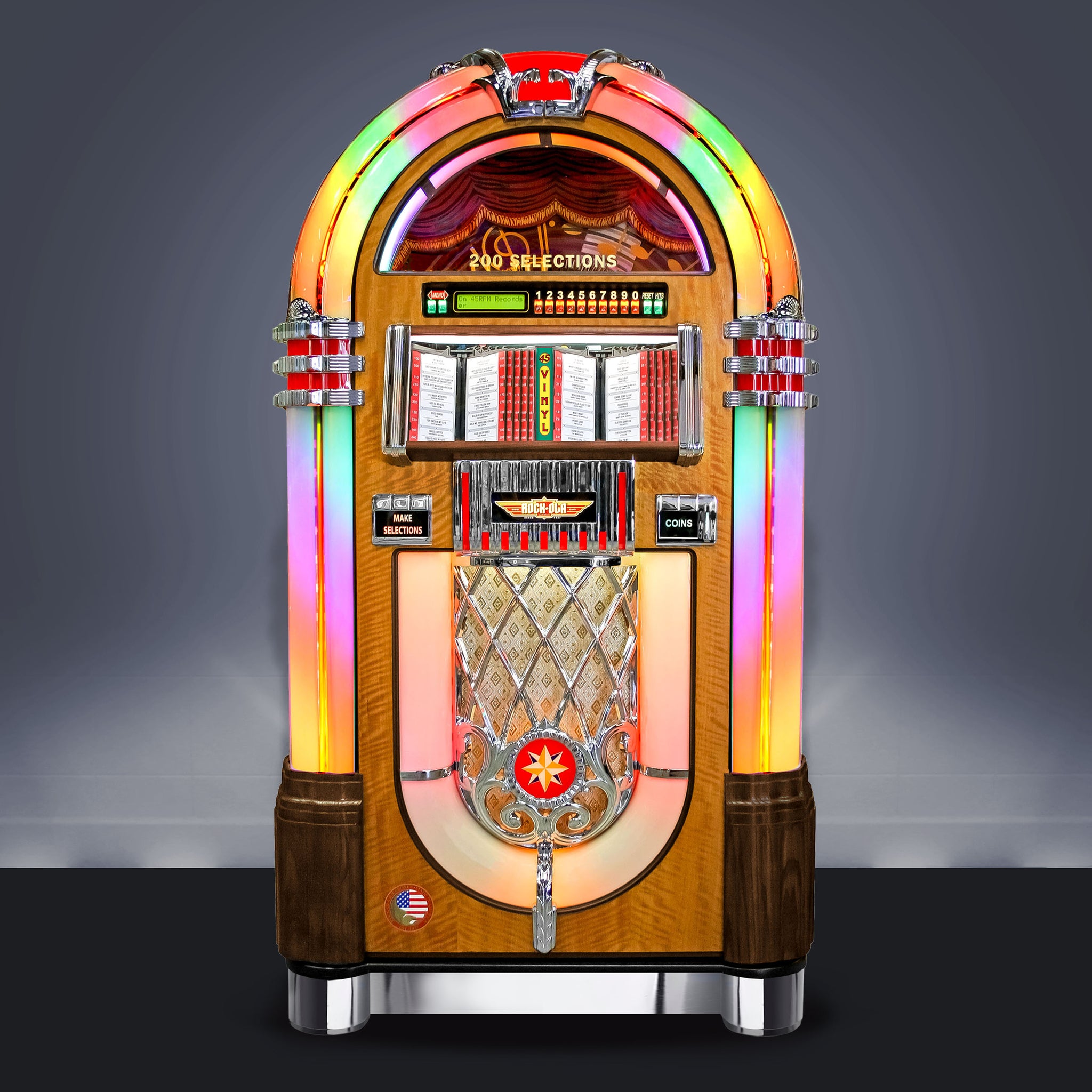 Rock-Ola Bubbler Vinyl 45 Deluxe Jukebox with Bluetooth