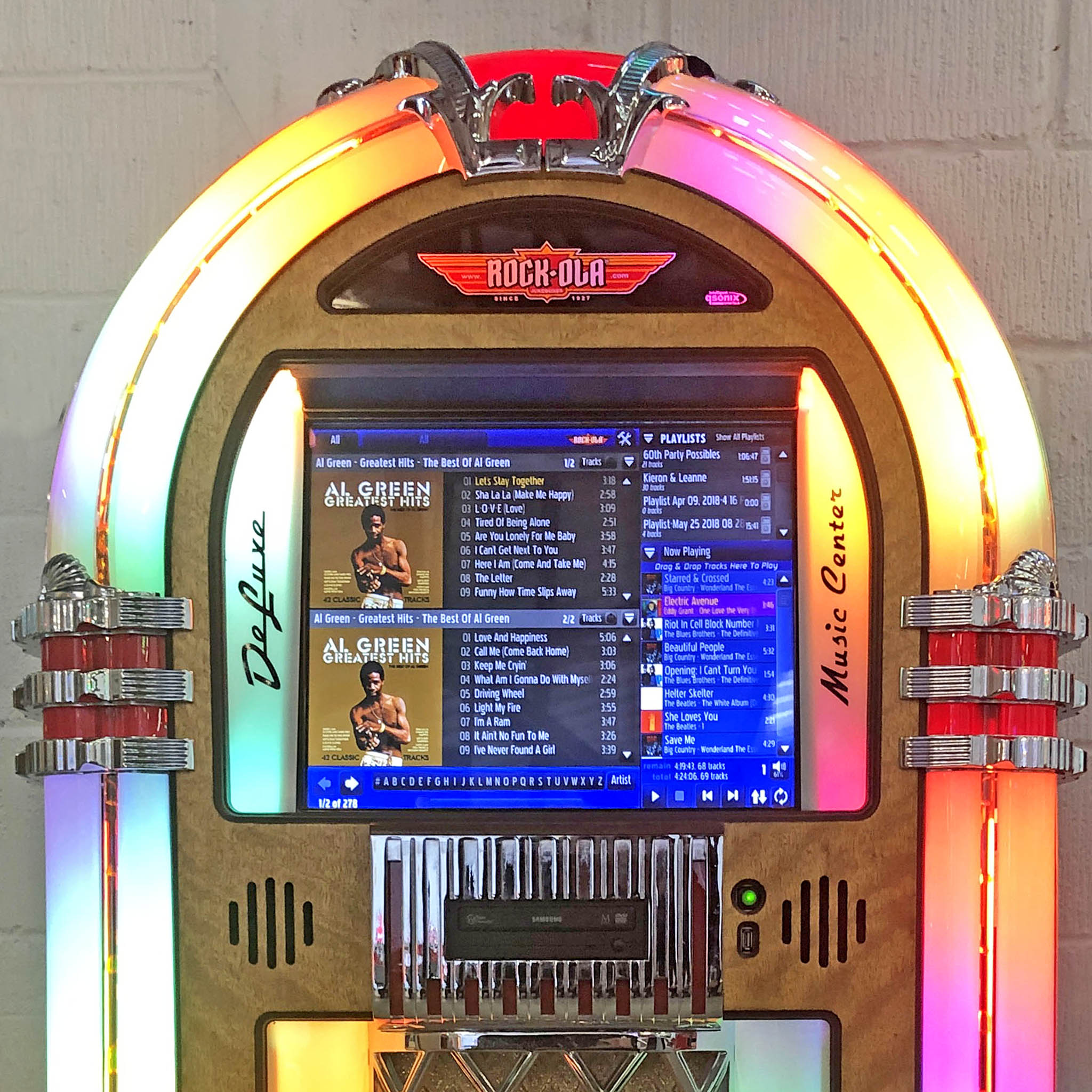 Rock-Ola Digital Music Center Jukebox in Walnut with Bluetooth