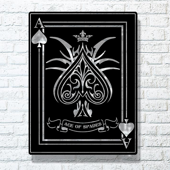 Ace of Spades Waterjet Cut Metal 3D Artwork