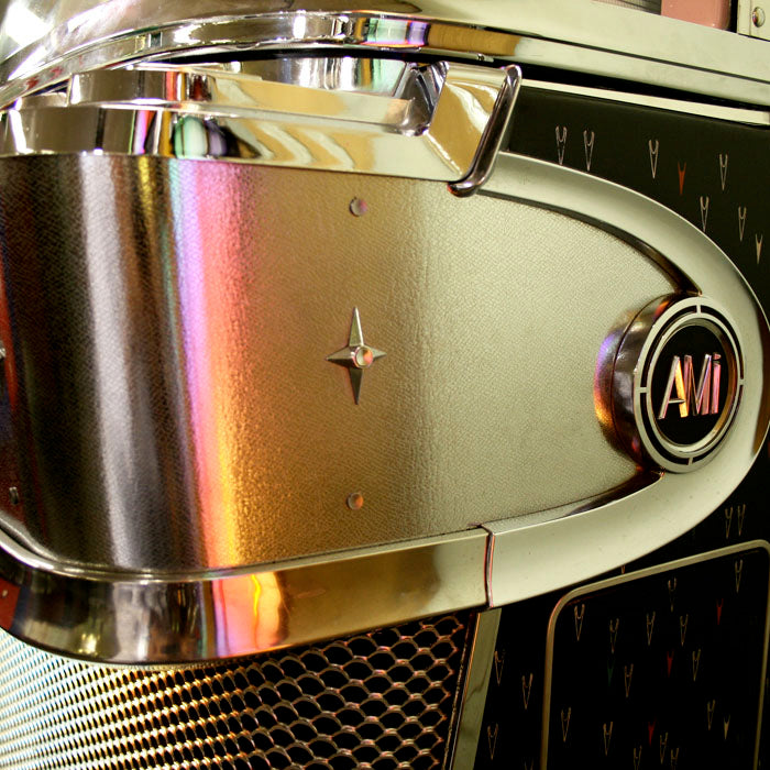 1958 AMI I 200 Vinyl Jukebox with Pink Trim