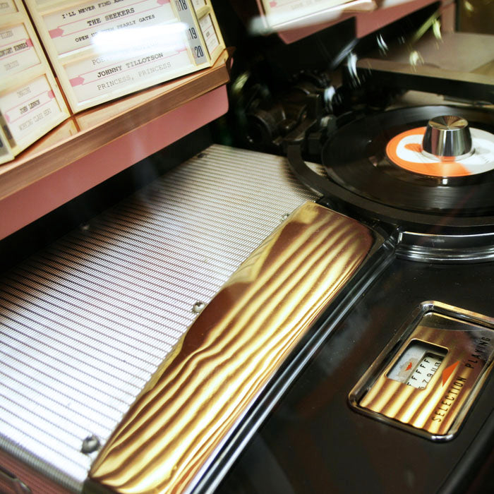 1958 AMI I 200 Vinyl Jukebox with Pink Trim