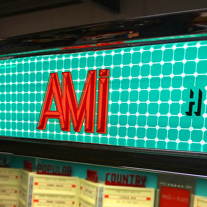 Original 1958 AMI I 200 Vinyl Jukebox with Spearmint Trim