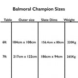 Sam Leisure Balmoral Champion English Pool Table 6ft, 7ft