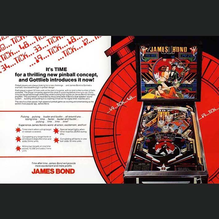 1980 James Bond Pinball Machine by Gottlieb