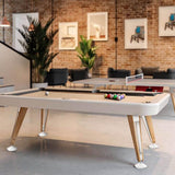 Diagonal American Pool Table in White 7ft, 8ft