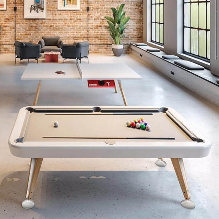 Diagonal American Pool Table in White 7ft, 8ft