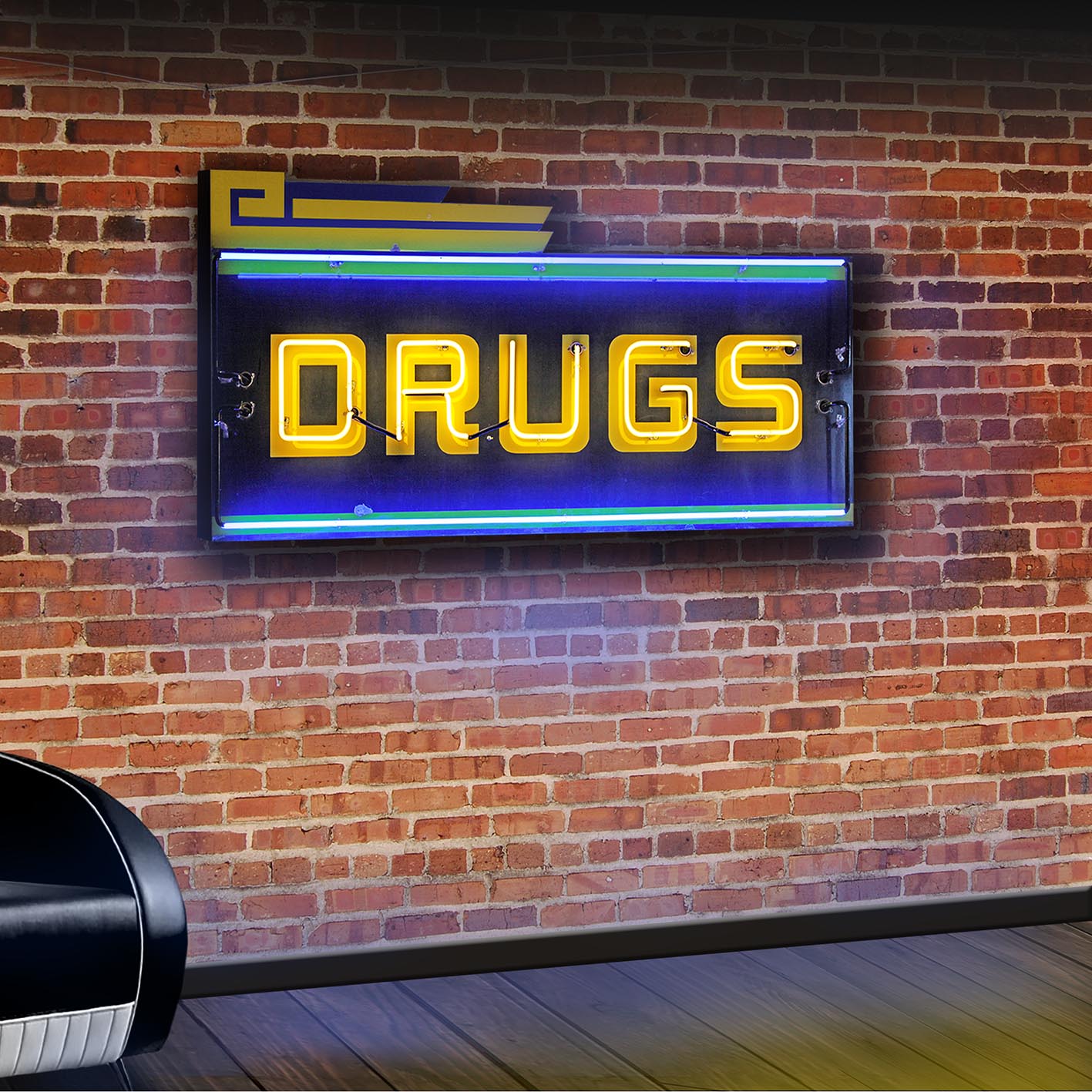 Vintage 1970s Neon Drugs Sign