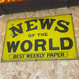 News of the World Vintage Old Style Wall Sign