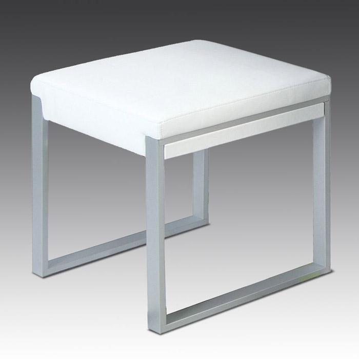 Fusion stool in white with grey frame